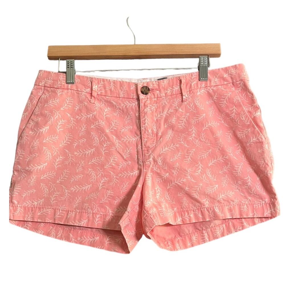 Old Navy Womens What A Dahlia Size 8 Pink & White Flat Front Shorts Summer Beach